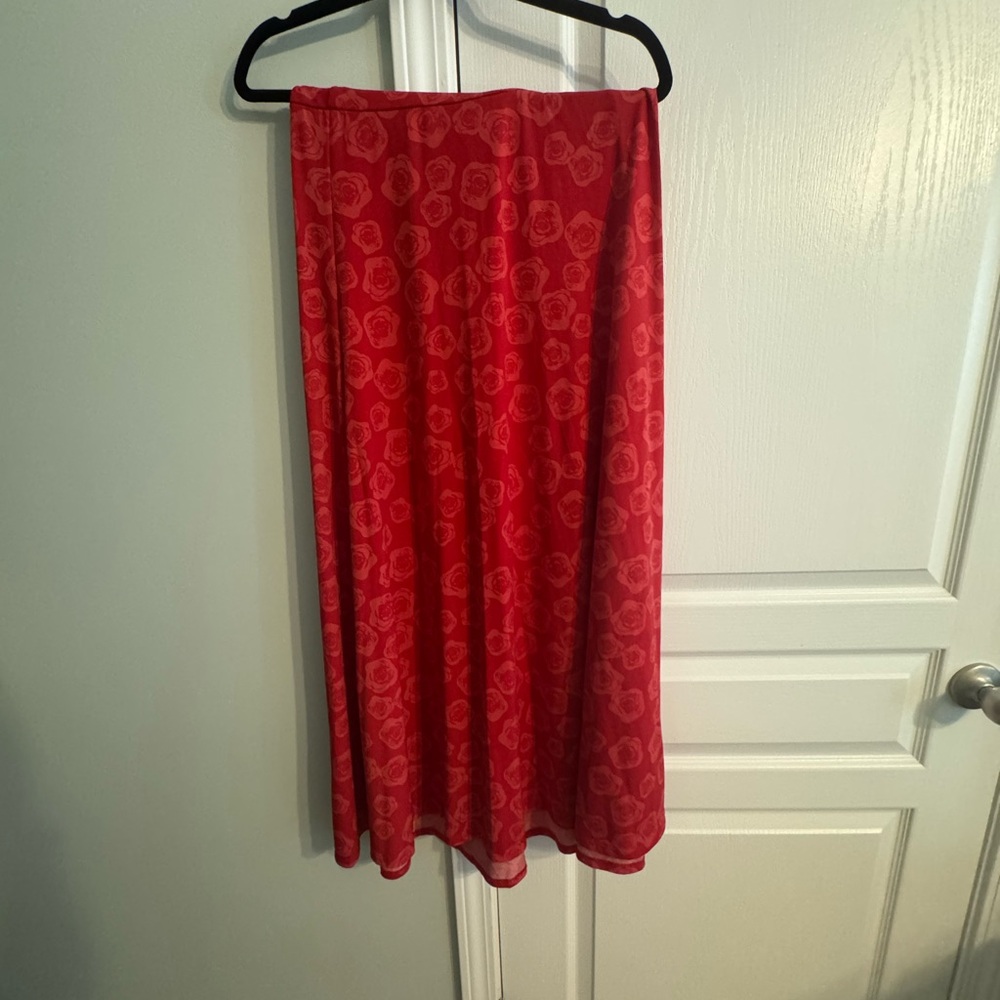 LuLaRoe Red Midi A-Line Skirt for Cocktail Events